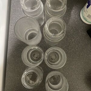 Small and large glass cups